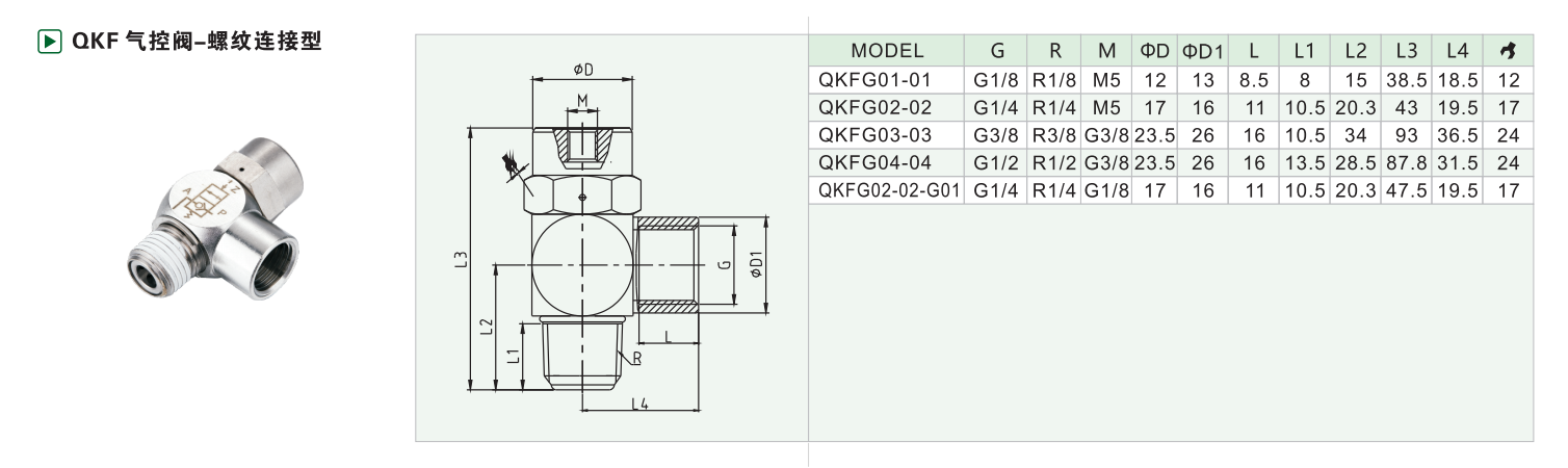 QKF气控阀-螺纹连接型