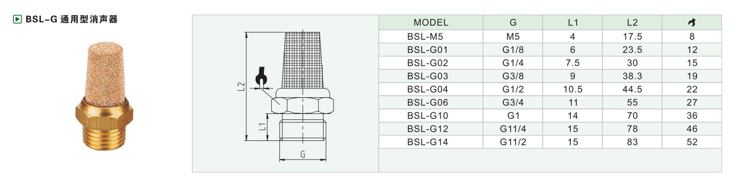 BSL-G 通用型消声器