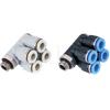 Pneumatic G-Thread Double Tube Series Right Angle Air Fitting