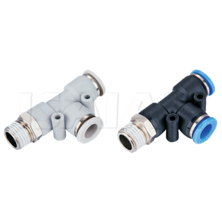 Pneumatic Low Price Quick Connecting Tube Parts Three Way One Side NPT Thread Air Fitting