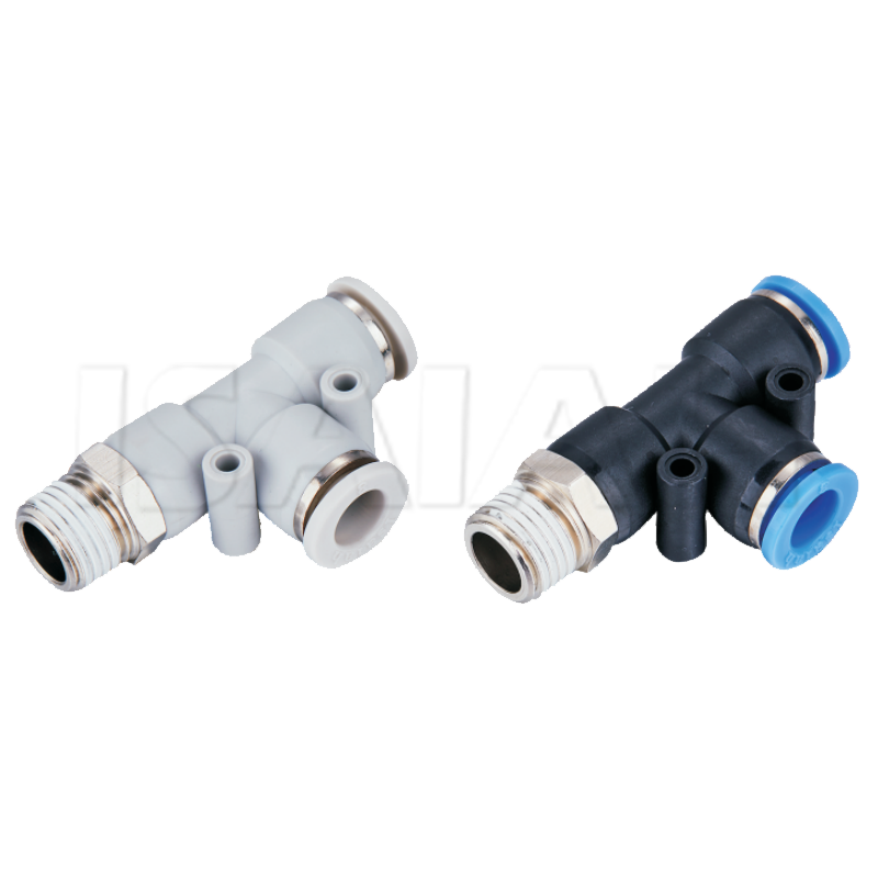 Pneumatic Low Price Quick Connecting Tube Parts Three Way One Side NPT Thread Air Fitting