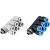 Sang-A Tipi Pnömatik Üçlü Üniversal Konnektör Tek Dokunuşlu Tüp Plastik Hava Bağlantı Parçaları