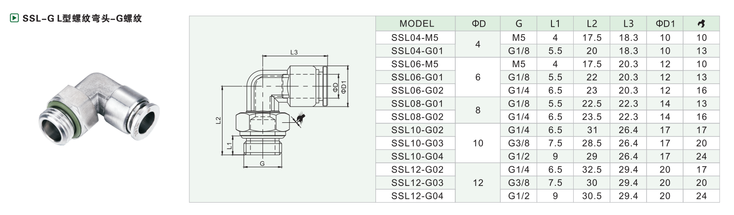 SSL-GL型螺纹弯头-G螺纹