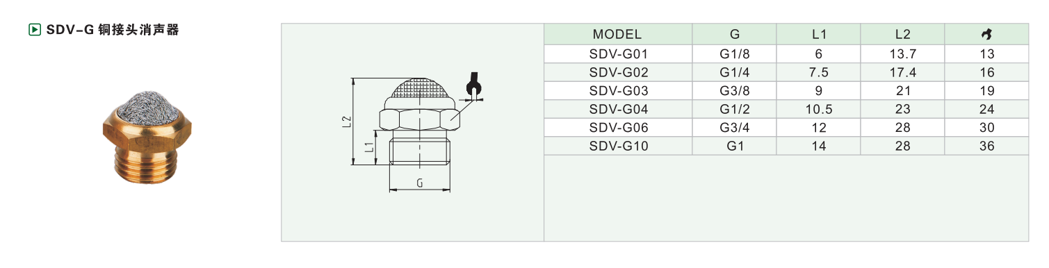 SDV-G铜接头消声器
